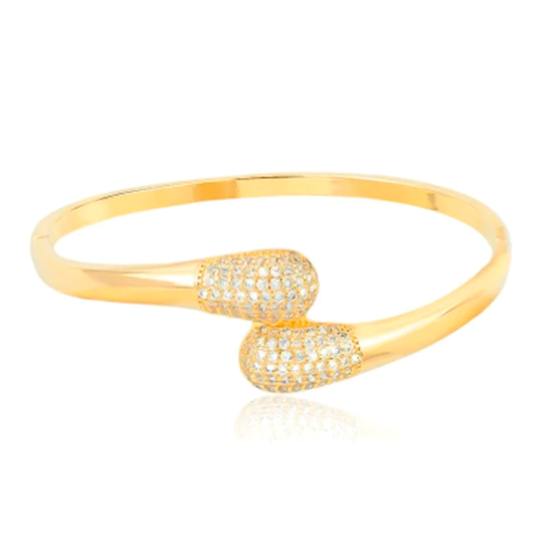 Pulseira de semi joia cravejada folheada a ouro - catálogo Maxi Acessórios